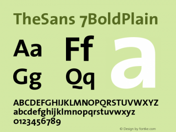 TheSans 7BoldPlain Version 1.0 Font Sample