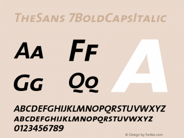 TheSans 7BoldCapsItalic Version 1.0 Font Sample