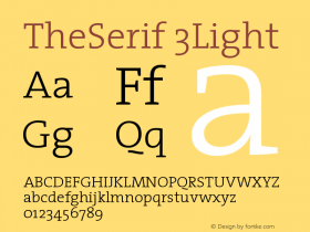 TheSerif 3Light Version 1.0图片样张