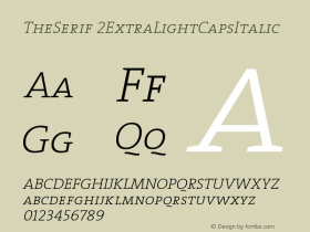 TheSerif 2ExtraLightCapsItalic Version 1.0图片样张