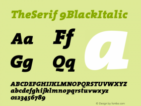 TheSerif 9BlackItalic Version 1.0图片样张