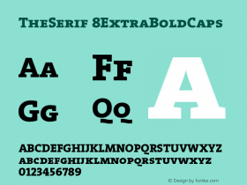 TheSerif 8ExtraBoldCaps Version 1.0 Font Sample