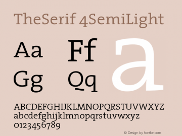 TheSerif 4SemiLight Version 1.0图片样张