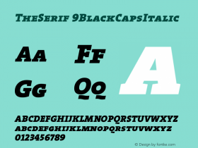 TheSerif 9BlackCapsItalic Version 1.0 Font Sample