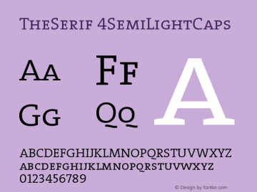 TheSerif 4SemiLightCaps Version 1.0图片样张