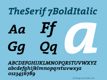 TheSerif 7BoldItalic Version 1.0图片样张