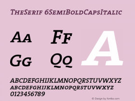 TheSerif 6SemiBoldCapsItalic Version 1.0图片样张