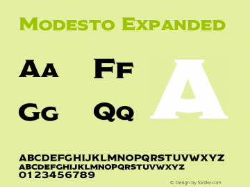 Modesto Expanded Version 001.000 Font Sample