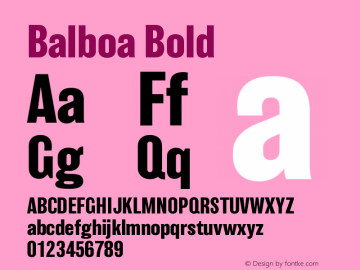Balboa Bold Version 001.000图片样张