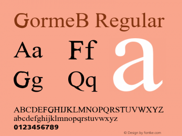 GormeB Regular Glyph Systems 21-July-95 Font Sample