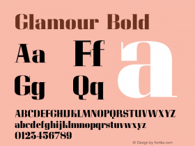 Glamour Bold Version 4.0 Font Sample