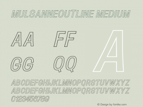 MulsanneOutline Medium Version 001.000 Font Sample