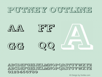 Putney Outline Version 001.000 Font Sample