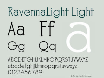 RavennaLight Light Version 001.000 Font Sample