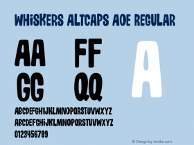 Whiskers AltCaps AOE Regular Macromedia Fontographer 4.1.2 11/26/02 Font Sample