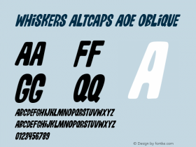 Whiskers AltCaps AOE Oblique Macromedia Fontographer 4.1.2 11/26/02 Font Sample