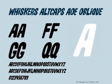 Whiskers AltCaps AOE Oblique Macromedia Fontographer 4.1.2 11/26/02图片样张