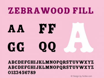 Zebrawood Fill Version 001.001 Font Sample