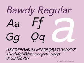 Bawdy Regular Version 1.00图片样张