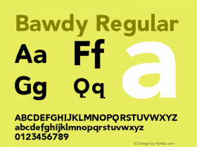 Bawdy Regular Version 1.00图片样张