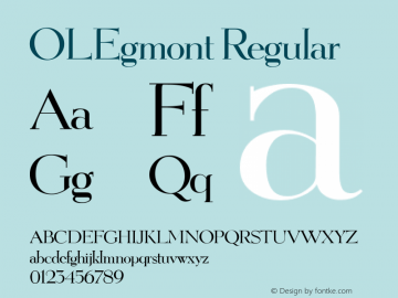 OLEgmont Regular 001.000 Font Sample