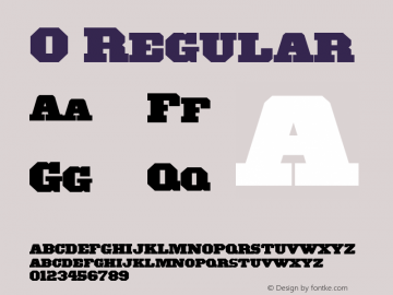 O Regular 001.000 Font Sample