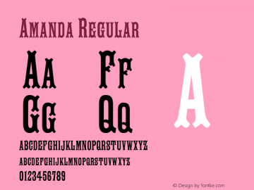 Amanda Regular Macromedia Fontographer 4.1 24.03.2003 Font Sample