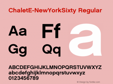 ChaletE-NewYorkSixty Regular OTF 1.000;PS 001.000;Core 1.0.29 Font Sample