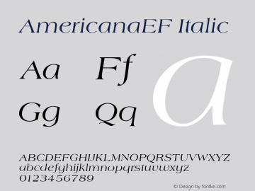 AmericanaEF Italic Version 1.00图片样张