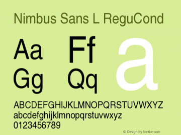 Nimbus Sans L ReguCond Version 1.05 Font Sample