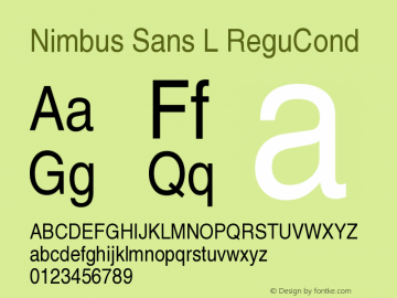 Nimbus Sans L ReguCond Version 1.05图片样张