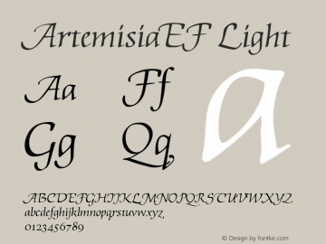 ArtemisiaEF Light Macromedia Fontographer 4.1 4/29/03图片样张