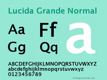 Lucida Grande Normal Version 001.000 Font Sample