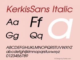 KerkisSans Italic Version 001.000图片样张