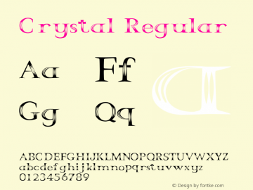 Crystal Regular Macromedia Fontographer 4.1.4 5/14/98图片样张