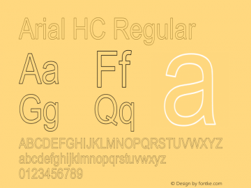 Arial HC Regular Converted from C:\ALLTYPE\ARIAL.HF1 by ALLTYPE图片样张