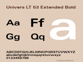 Univers LT 53 Extended Bold Version 6.1; 2002图片样张