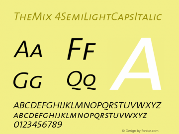 TheMix 4SemiLightCapsItalic Version 1.0 Font Sample