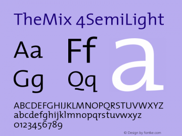 TheMix 4SemiLight Version 1.0 Font Sample