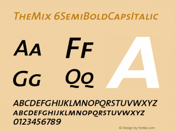 TheMix 6SemiBoldCapsItalic Version 1.0 Font Sample