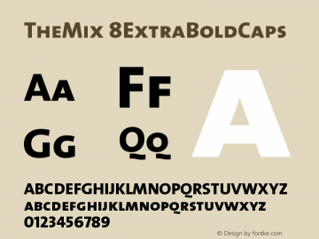 TheMix 8ExtraBoldCaps Version 1.0 Font Sample