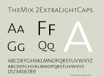 TheMix 2ExtraLightCaps Version 1.0 Font Sample