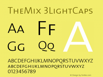 TheMix 3LightCaps Version 1.0 Font Sample