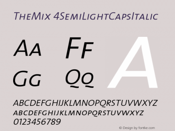 TheMix 4SemiLightCapsItalic Version 1.0 Font Sample