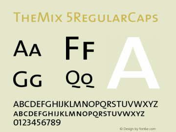 TheMix 5RegularCaps Version 1.0 Font Sample