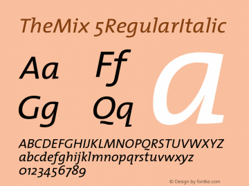 TheMix 5RegularItalic Version 1.0图片样张