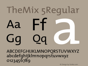 TheMix 5Regular Version 1.0 Font Sample