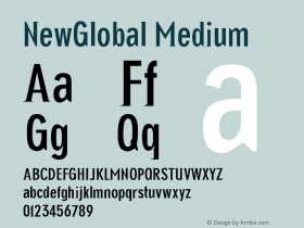 NewGlobal Medium Version 001.000 Font Sample