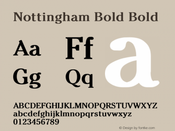 Nottingham Bold Bold Unknown Font Sample