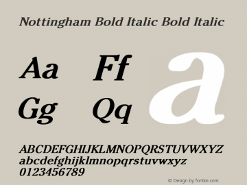 Nottingham Bold Italic Bold Italic Unknown图片样张